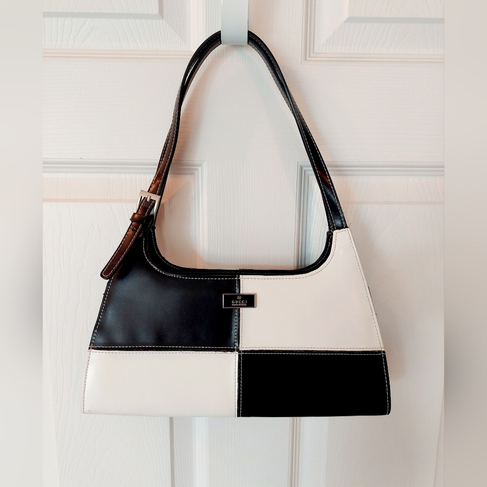 Gucci Black and White Shoulder Bag